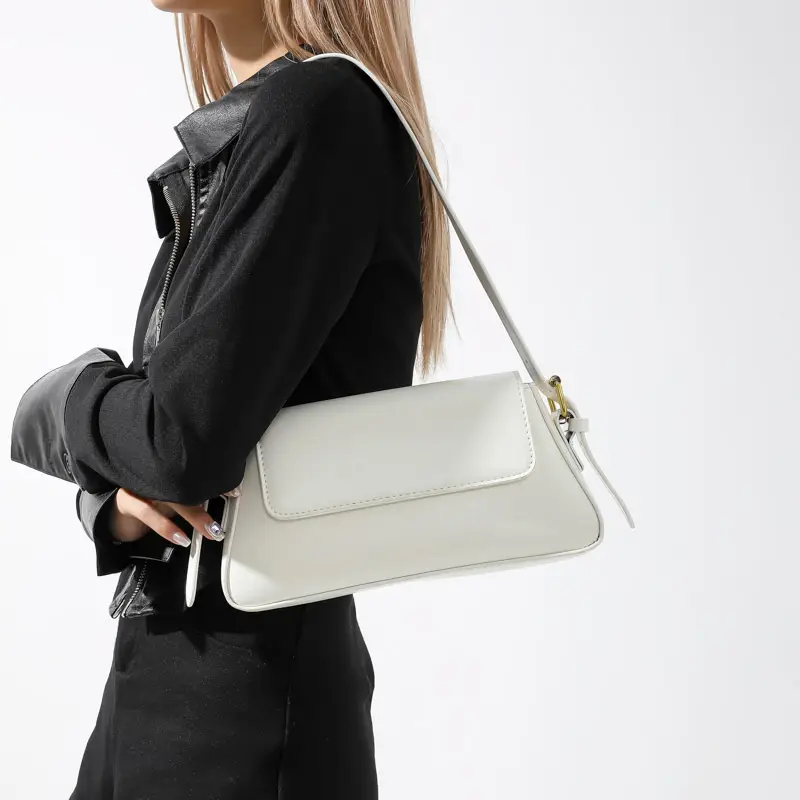 Black Square Crossbody Bag with Gold Plated Hardware - Image 8
