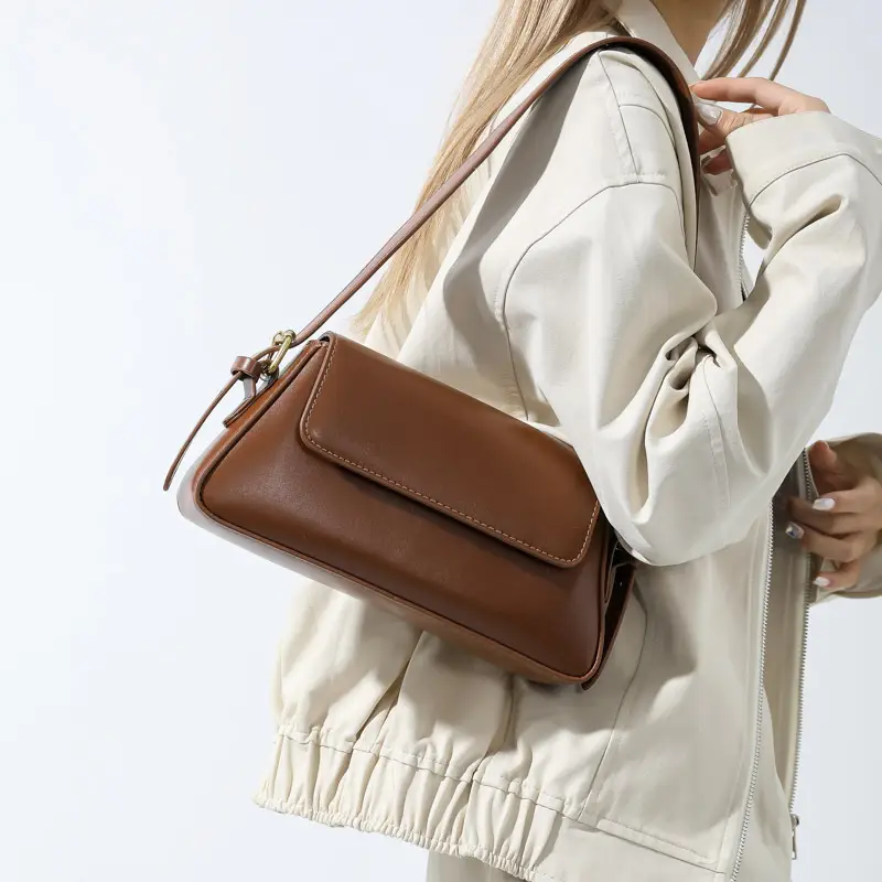 Black Square Crossbody Bag with Gold Plated Hardware - Image 9