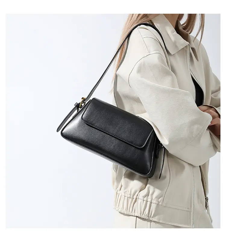 Black Square Crossbody Bag with Gold Plated Hardware — feature 32