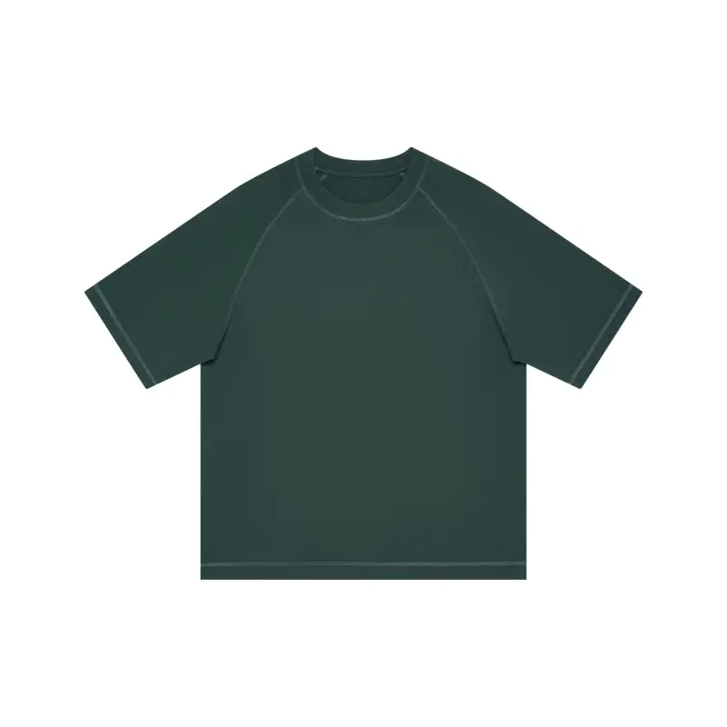 Men Black Cotton Japanese Style T-Shirt Short Sleeve