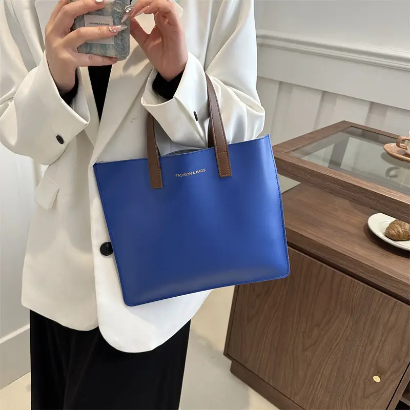 Korean Style Women's Big Tote Bag Brown 2024 - Image 7