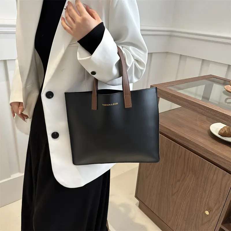 Korean Style Women's Big Tote Bag Brown 2024 - Image 8
