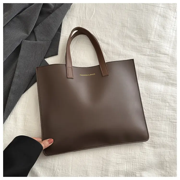 Korean Style Women's Big Tote Bag Brown 2024 — feature 12