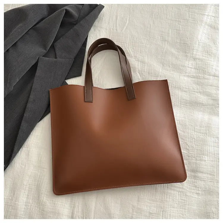 Korean Style Women's Big Tote Bag Brown 2024 — feature 15