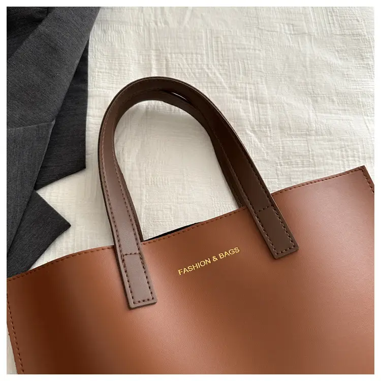 Korean Style Women's Big Tote Bag Brown 2024 — feature 16