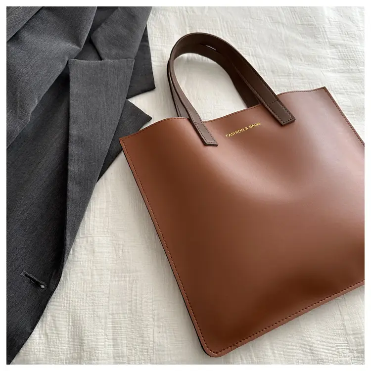 Korean Style Women's Big Tote Bag Brown 2024 — feature 17