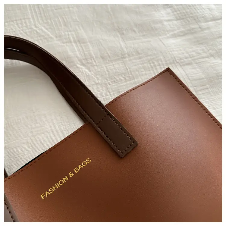 Korean Style Women's Big Tote Bag Brown 2024 — feature 18