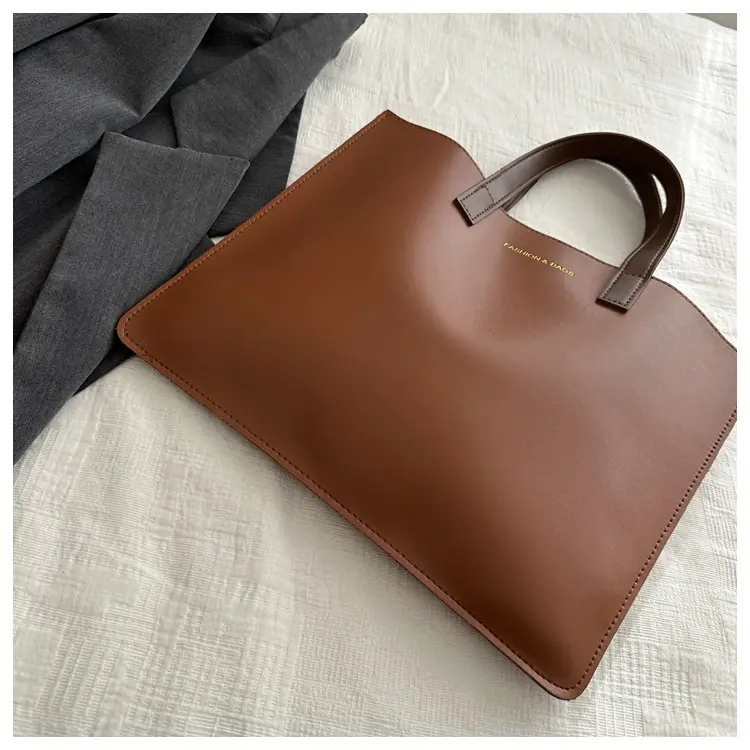 Korean Style Women's Big Tote Bag Brown 2024 — feature 19