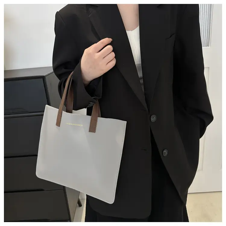 Korean Style Women's Big Tote Bag Brown 2024 — feature 41