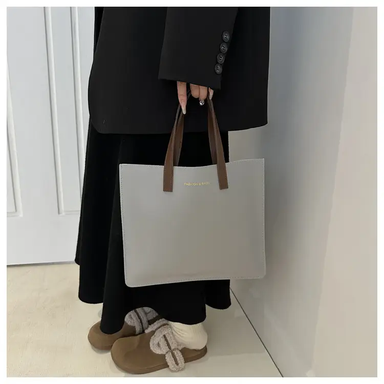 Korean Style Women's Big Tote Bag Brown 2024 — feature 42