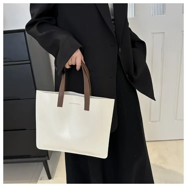 Korean Style Women's Big Tote Bag Brown 2024 — feature 46