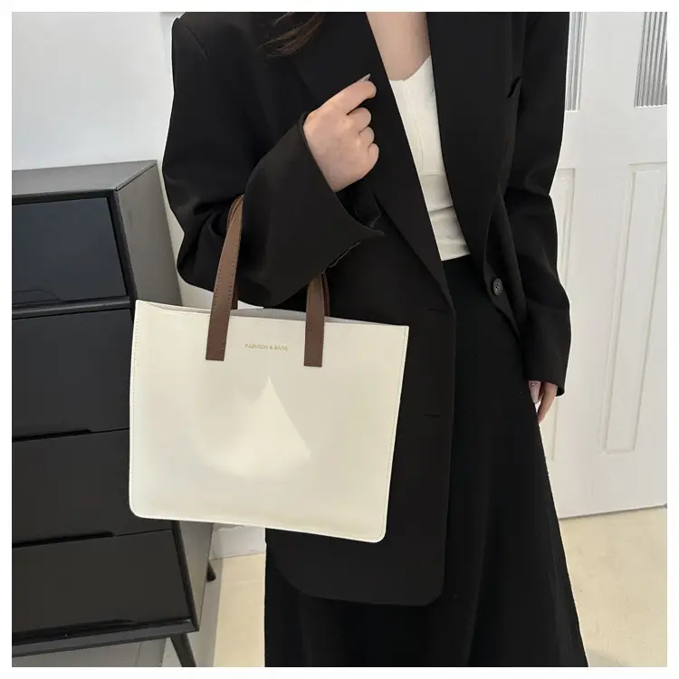 Korean Style Women's Big Tote Bag Brown 2024 — feature 47