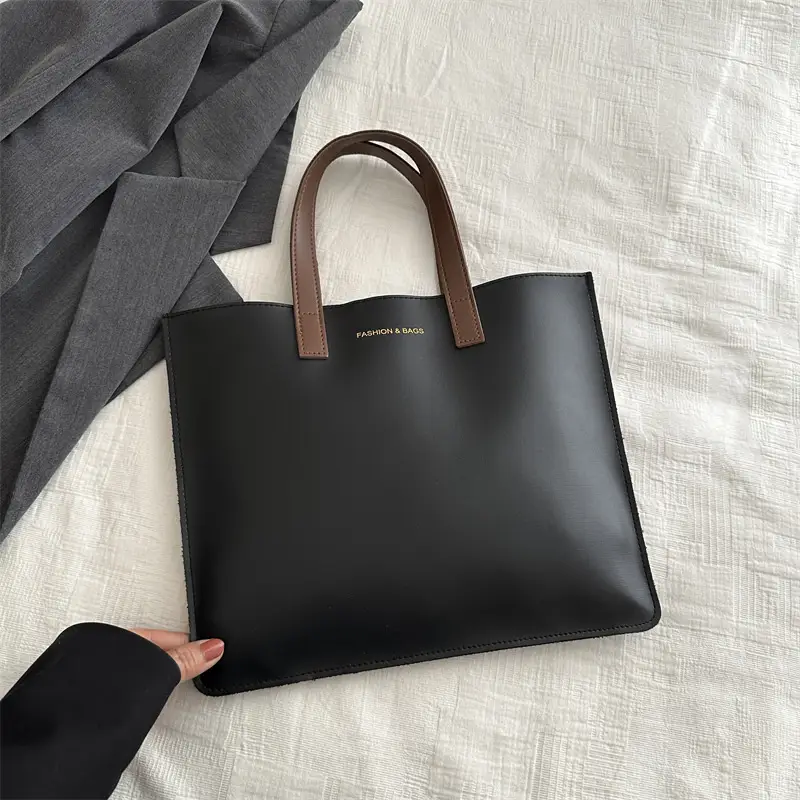 Korean Style Women's Big Tote Bag Brown 2024 - Image 3