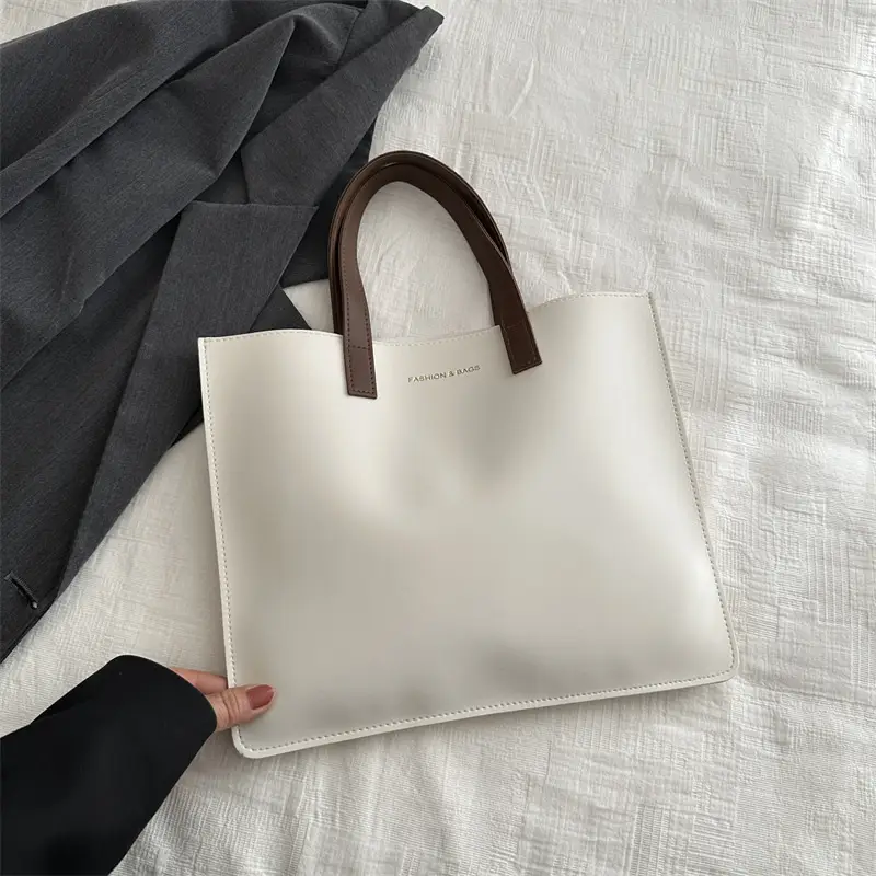 Korean Style Women's Big Tote Bag Brown 2024 - Image 5