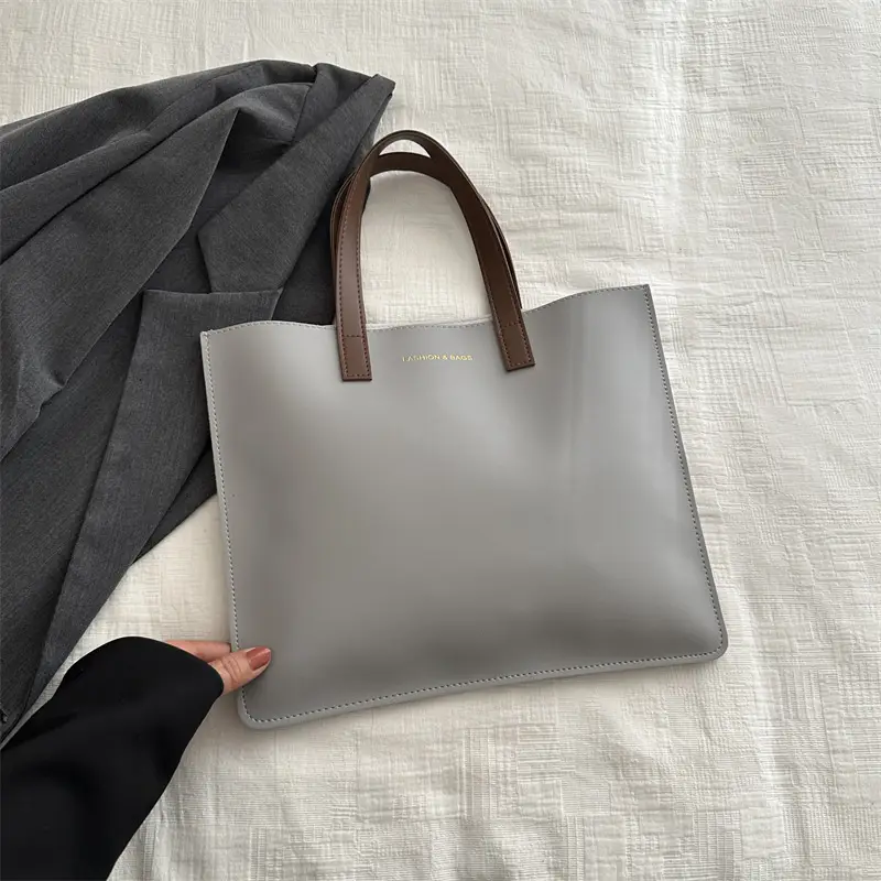 Korean Style Women's Big Tote Bag Brown 2024 - Image 6