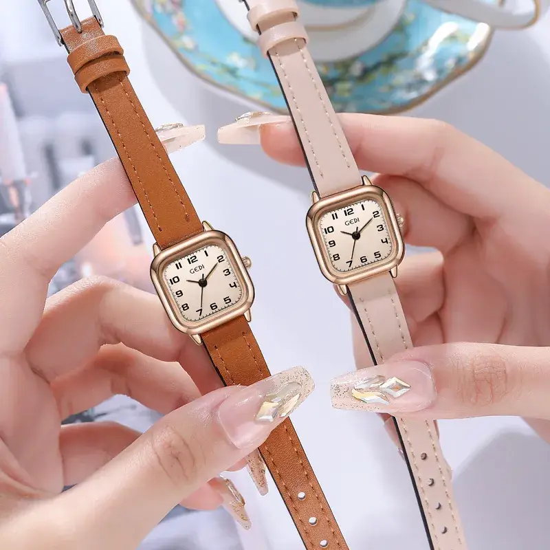 Goldie Small Square Watch Women Korean Style Quartz Belt - Image 9