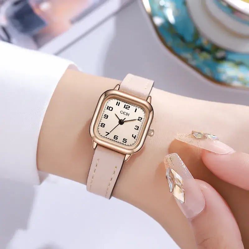 Goldie Small Square Watch Women Korean Style Quartz Belt - Image 10