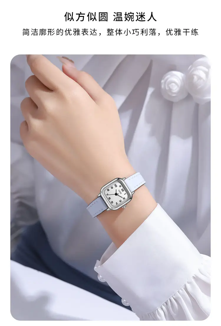 Goldie Small Square Watch Women Korean Style Quartz Belt — feature 11