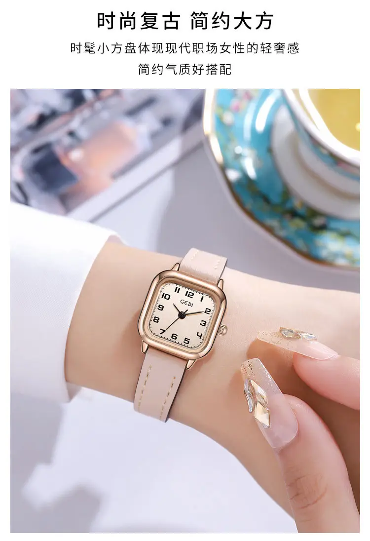 Goldie Small Square Watch Women Korean Style Quartz Belt — feature 12