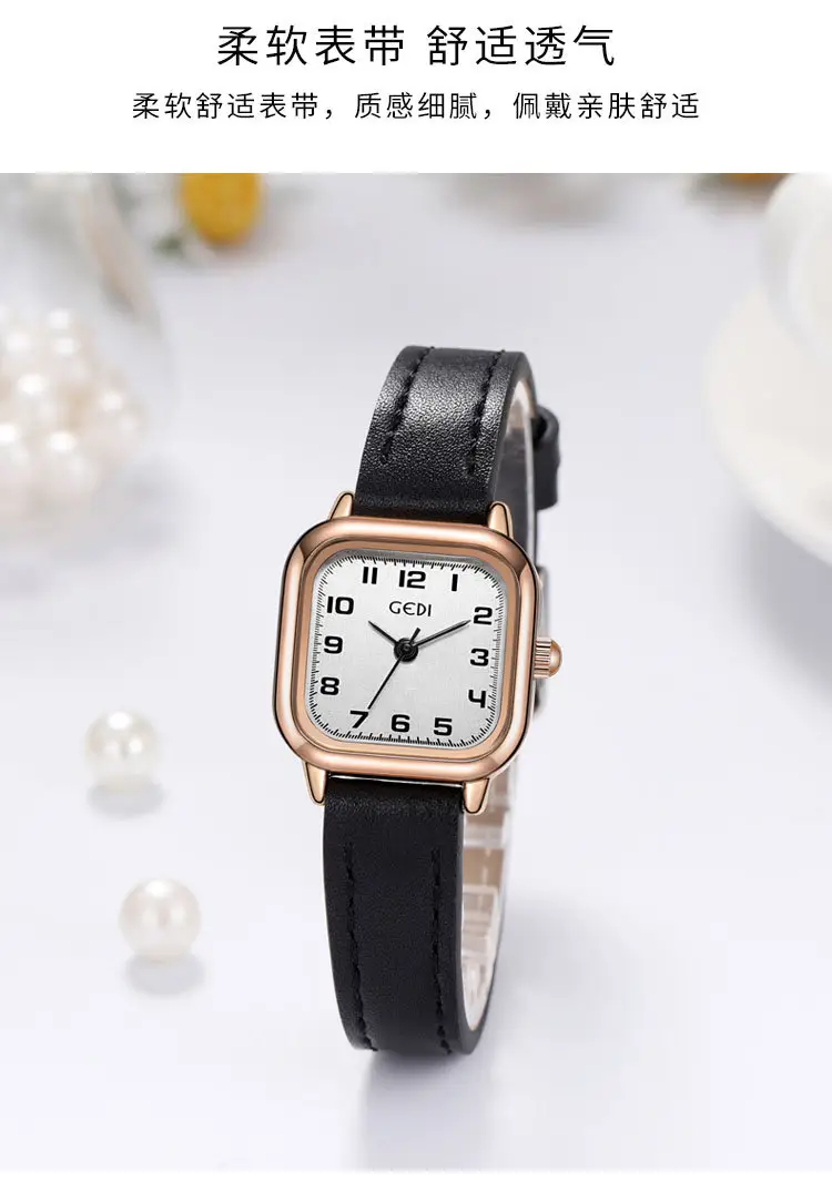 Goldie Small Square Watch Women Korean Style Quartz Belt — feature 4