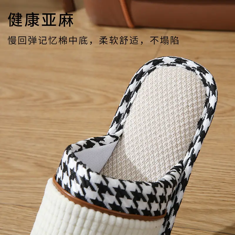 Linen slippers home female summer wholesale couple home home cotton linen slippers indoor Four Seasons deodorant spring and autumn men