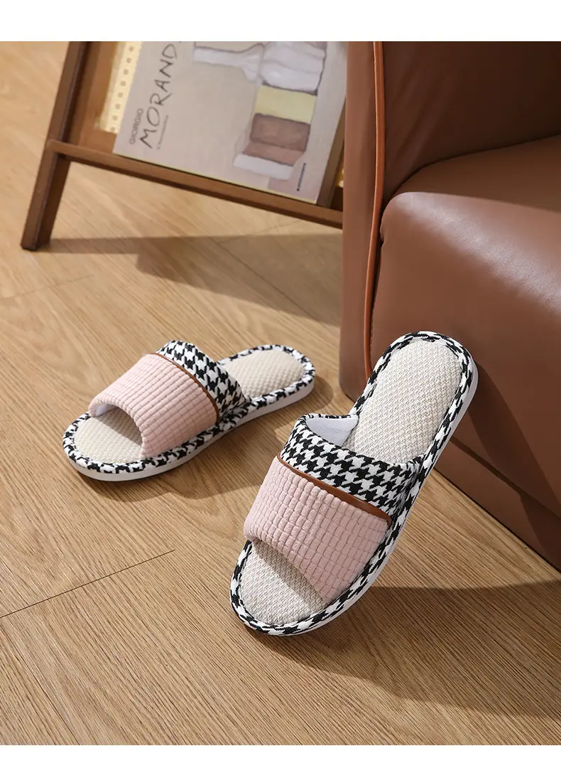 Linen slippers home female summer wholesale couple home home cotton linen slippers indoor Four Seasons deodorant spring and autumn men — feature 11