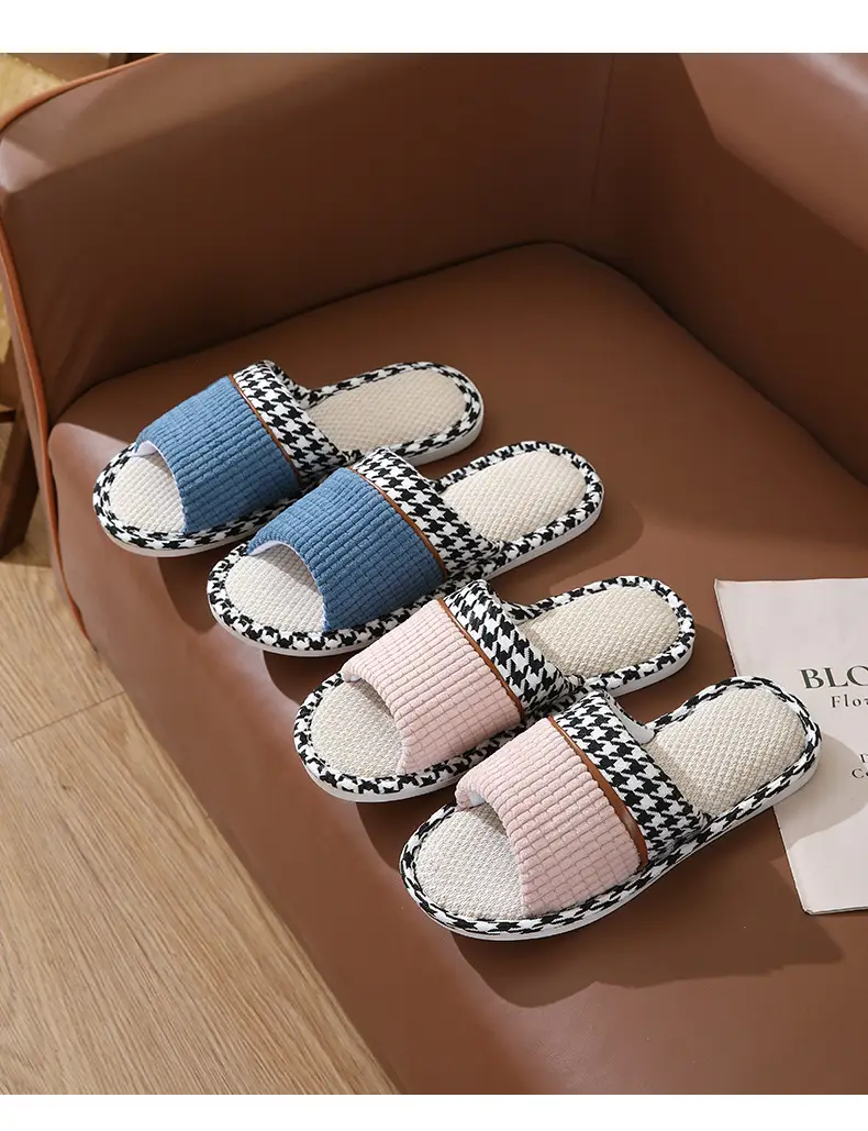 Linen slippers home female summer wholesale couple home home cotton linen slippers indoor Four Seasons deodorant spring and autumn men — feature 13