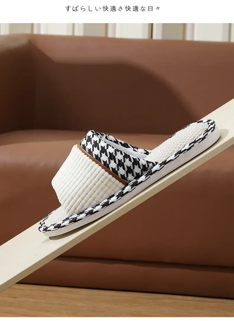 Linen slippers home female summer wholesale couple home home cotton linen slippers indoor Four Seasons deodorant spring and autumn men — feature 15