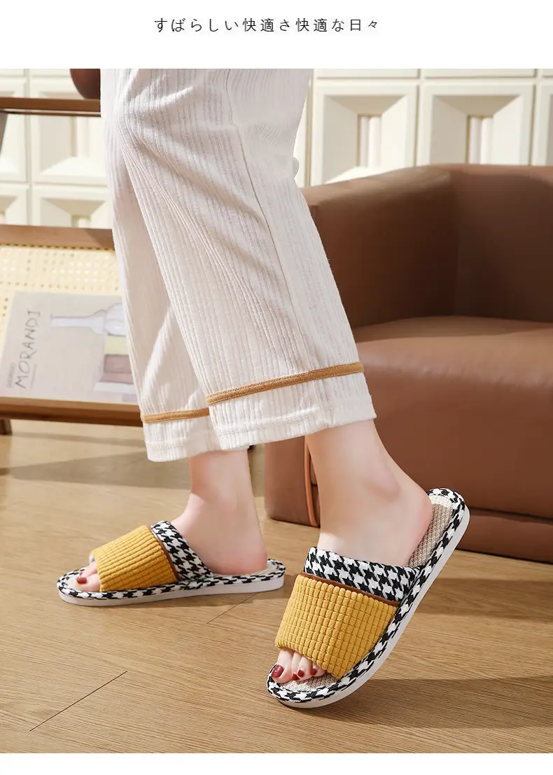Linen slippers home female summer wholesale couple home home cotton linen slippers indoor Four Seasons deodorant spring and autumn men — feature 17