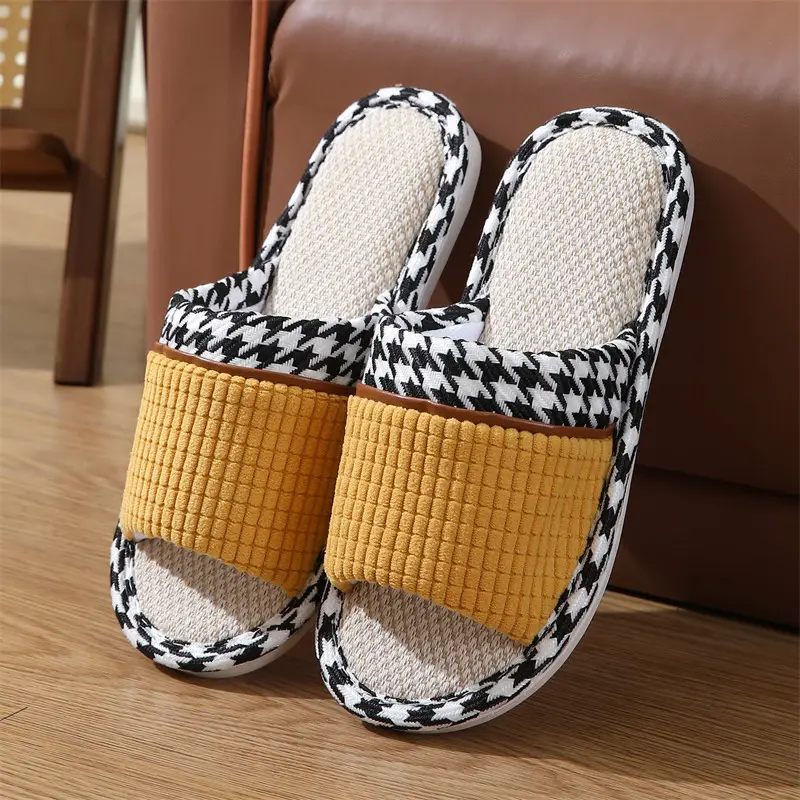 Linen slippers home female summer wholesale couple home home cotton linen slippers indoor Four Seasons deodorant spring and autumn men