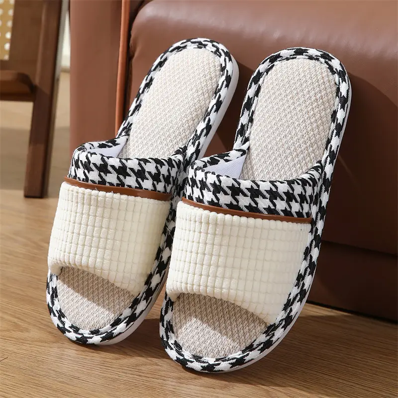 Linen slippers home female summer wholesale couple home home cotton linen slippers indoor Four Seasons deodorant spring and autumn men
