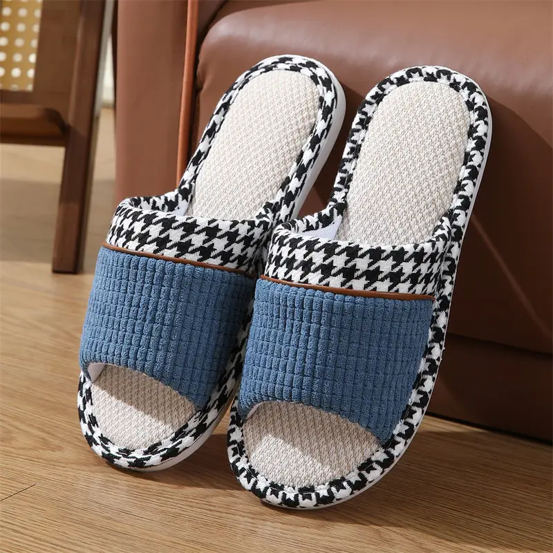 Linen slippers home female summer wholesale couple home home cotton linen slippers indoor Four Seasons deodorant spring and autumn men