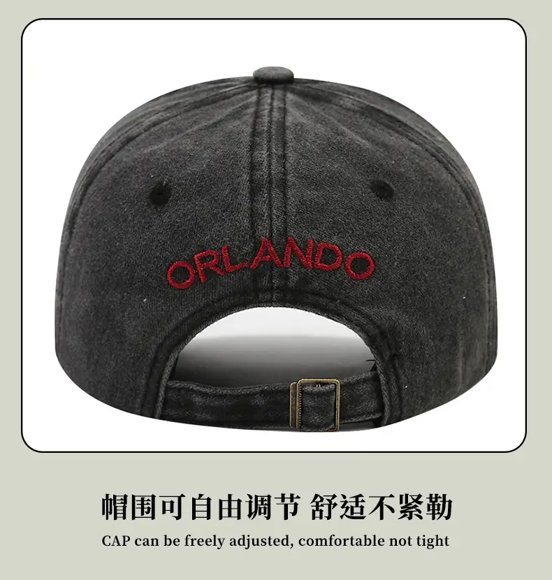 Orange Old Oil Embroidered Baseball Cap Olive Green — feature 9