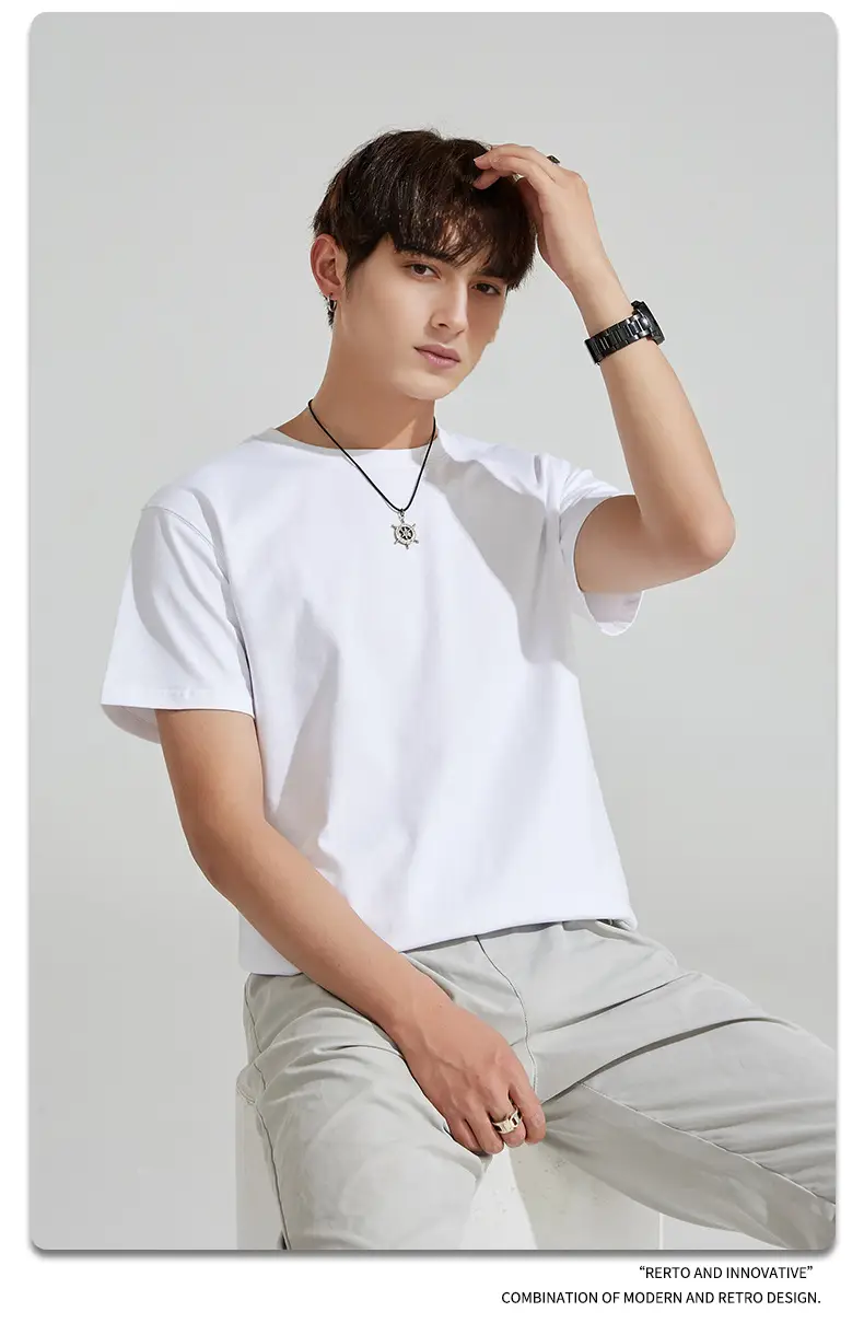 Grey Heavy Cotton Unisex T-Shirt 210g DIY Logo Print — feature 7