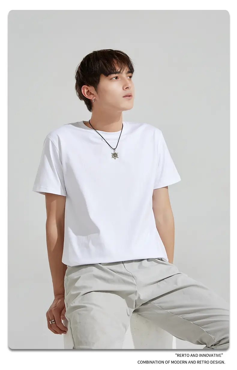Grey Heavy Cotton Unisex T-Shirt 210g DIY Logo Print — feature 8