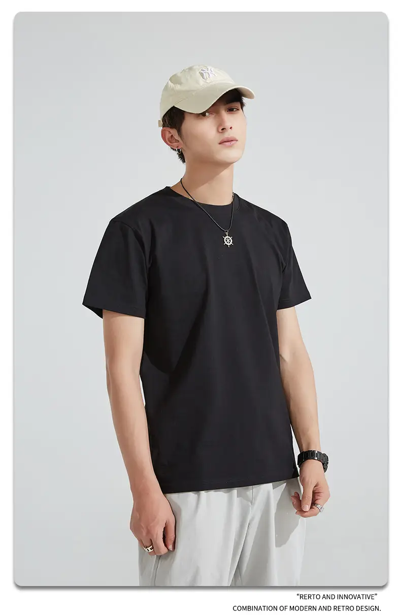 Grey Heavy Cotton Unisex T-Shirt 210g DIY Logo Print — feature 9