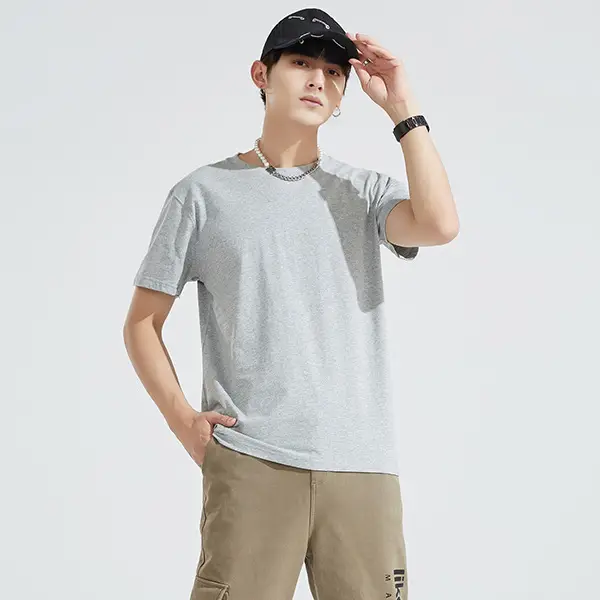 Grey Heavy Cotton Unisex T-Shirt 210g DIY Logo Print