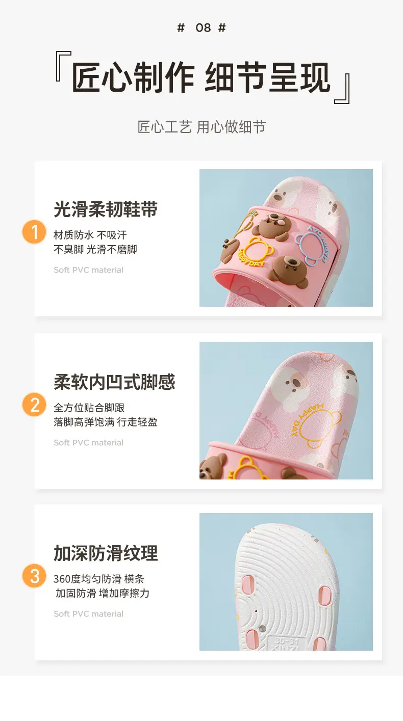 Xin Chile Children's Slippers Boys Summer Baby Sandals Bath Non-slip Girls Cartoon Cute Parent-child Home Indoor — feature 10