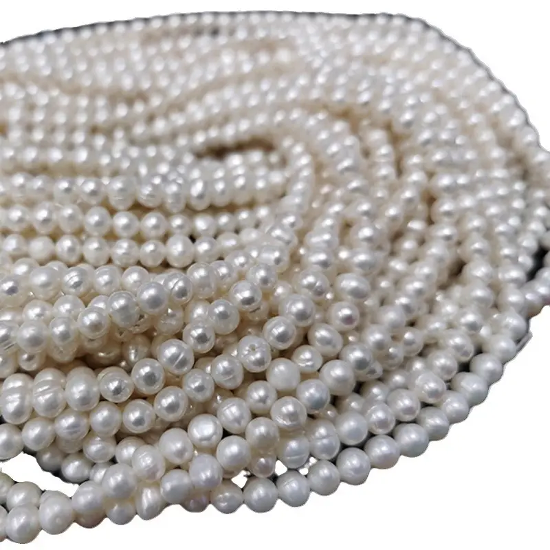7-8mm White Pearl Necklace Beads Set - Image 5
