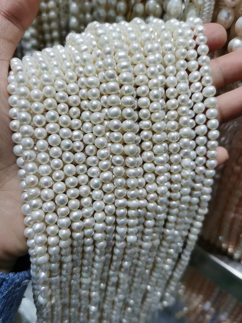 7-8mm White Pearl Necklace Beads Set — feature 2