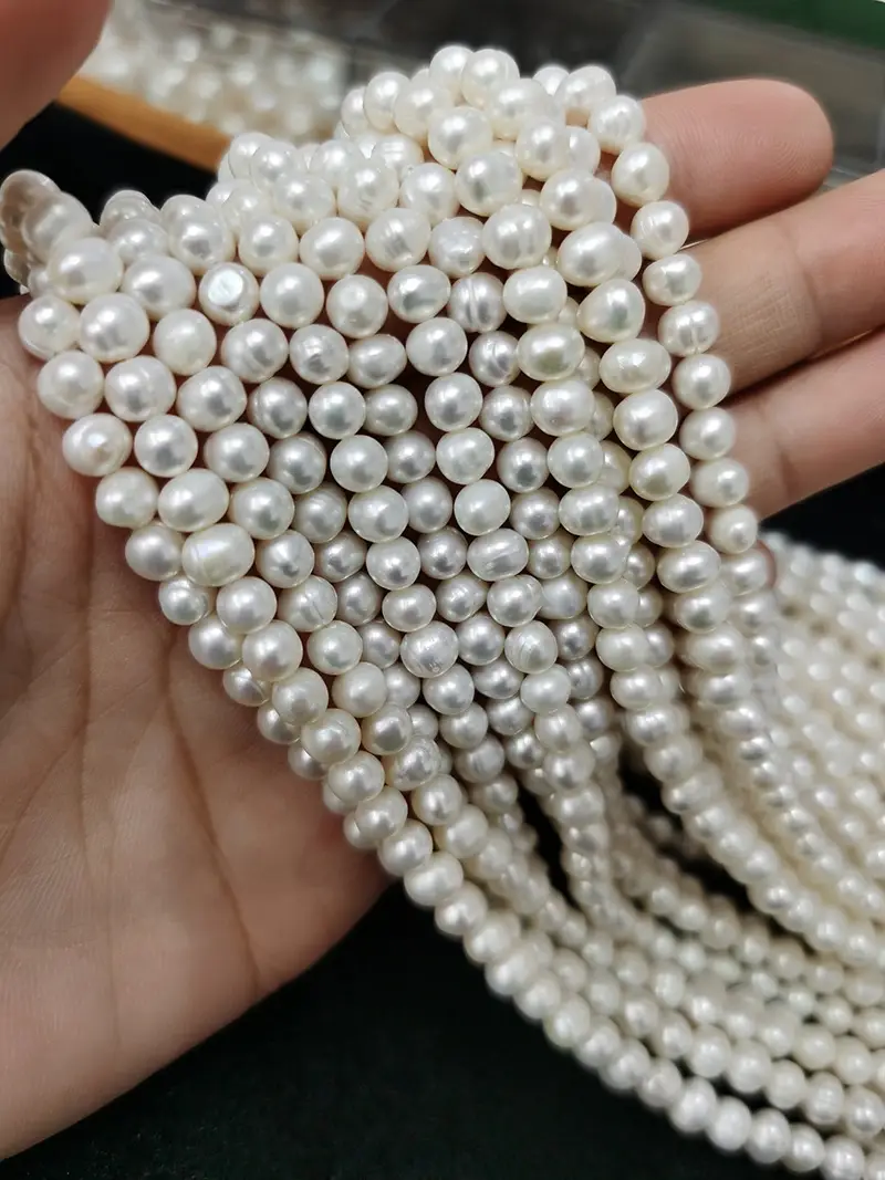 7-8mm White Pearl Necklace Beads Set — feature 7