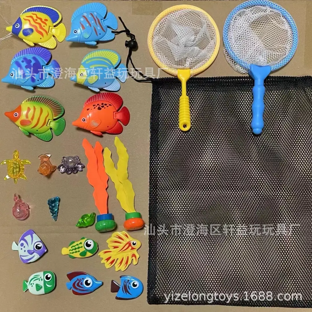 Amazon hot sale swimming pool water toys children's summer diving ring torpedo underwater treasure hunting game 20 pieces suit