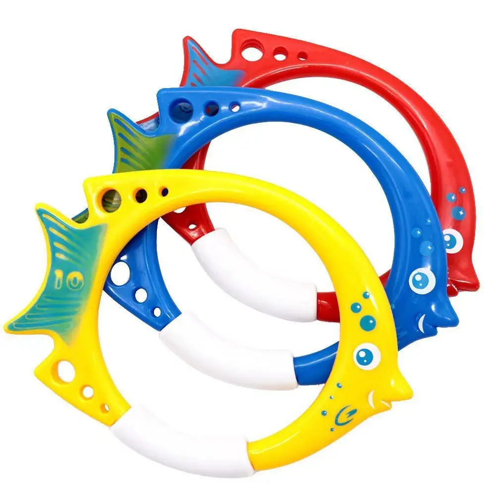Amazon hot sale swimming pool water toys children's summer diving ring torpedo underwater treasure hunting game 20 pieces suit