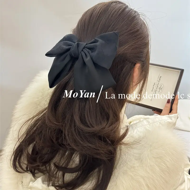 Black Double Bow Hairpin for Women
