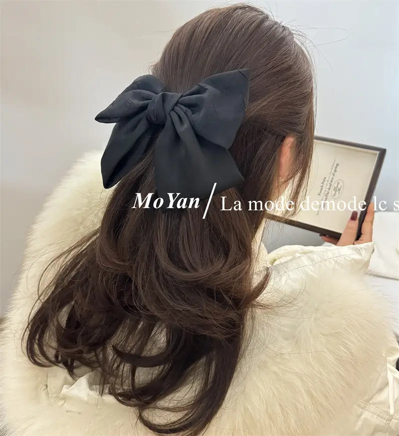 Black Double Bow Hairpin for Women — feature 3