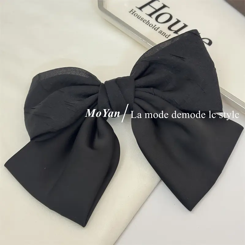 Black Double Bow Hairpin for Women — feature 7