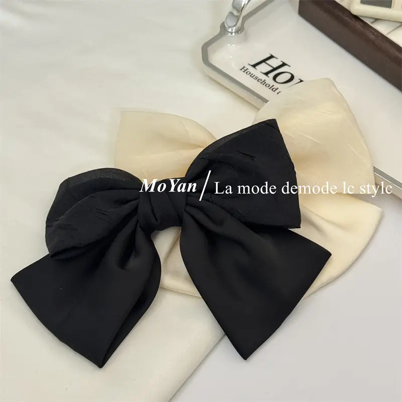 Black Double Bow Hairpin for Women — feature 9