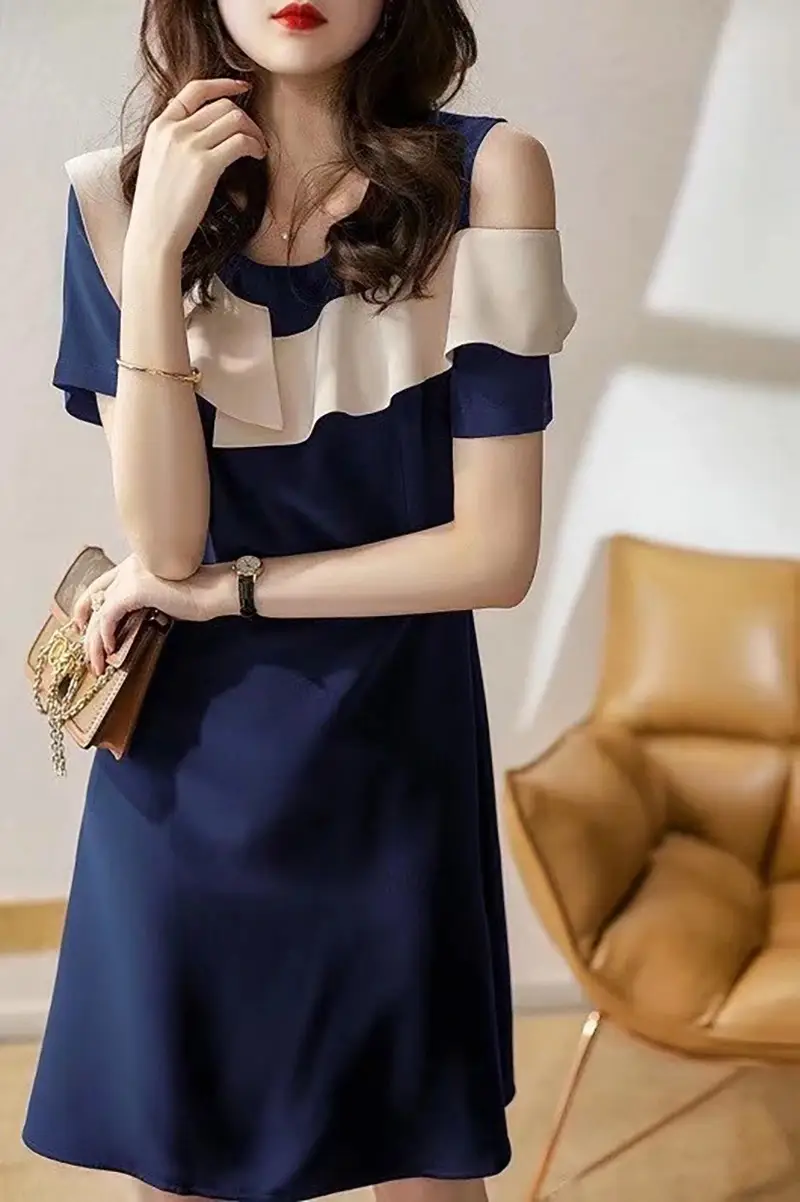 2024 Black Off-Shoulder Ruffled Dress for Women — feature 12