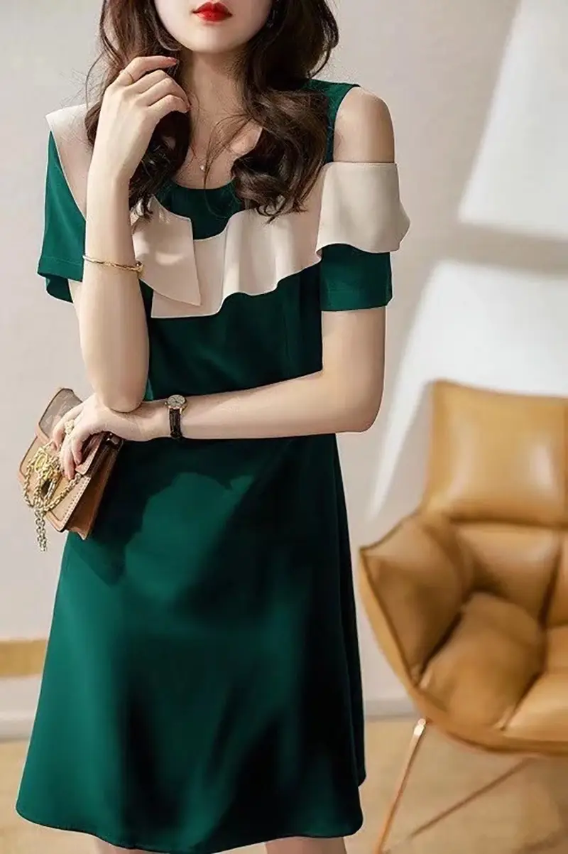 2024 Black Off-Shoulder Ruffled Dress for Women — feature 13