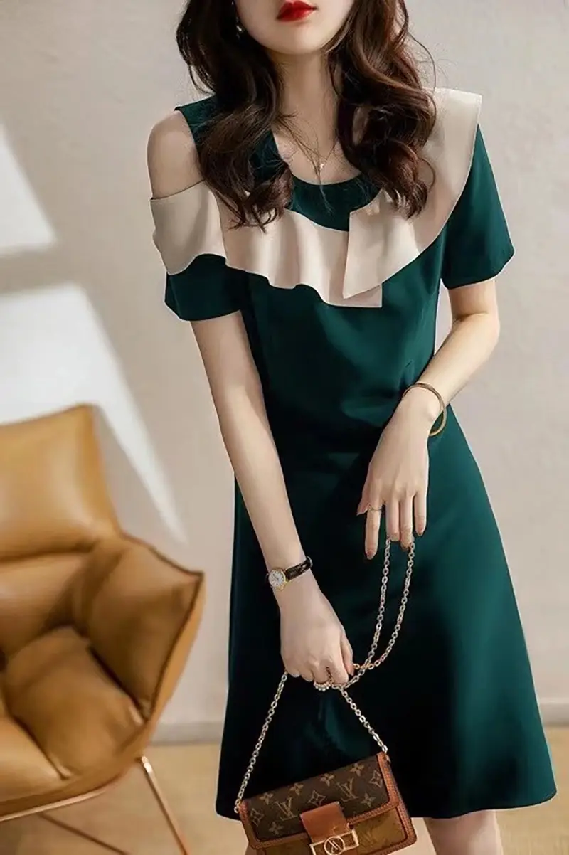 2024 Black Off-Shoulder Ruffled Dress for Women — feature 14
